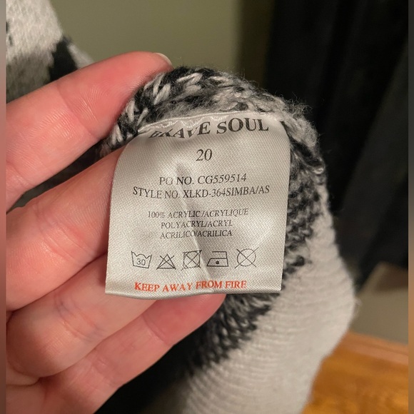 Brave Soul Plus chevron animal print sweater dress UK20/US16 - Picture 5 of 5